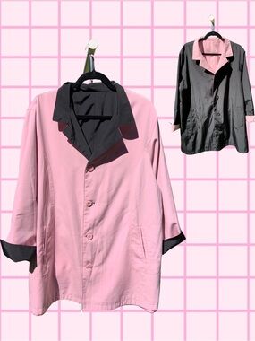 Plus Size Pink and Black Reversible Jacket - Women’s Size XL